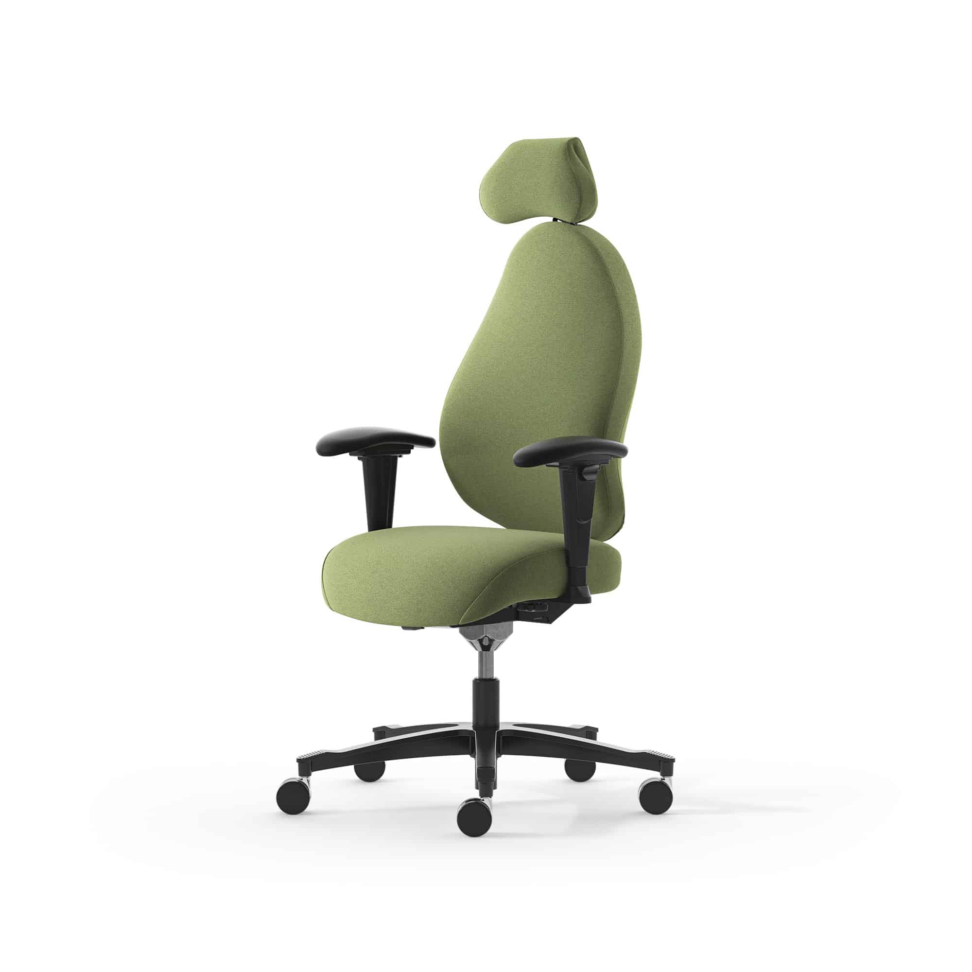 Ergonomischer Bürostuhl mit grüner Polsterung